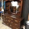 King bed frame and dresser with mirror