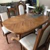 Oak table, 2 chairs and serving table for