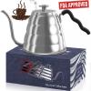 Tri-Ply 18/8 Stainless Steel Pour Over Coffee Kettle with Thermometer, Save 10% off with Amazon Coupon offer Home and Furnitures