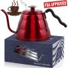 Tri-Ply 18/8 Stainless Steel Pour Over Coffee Kettle with Thermometer, Save 10% off with Amazon Coupon