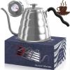 Save 10% with Amazon Coupon on 18/8 Stainless Steel Gooseneck Coffee Drip Kettles with Built-in Thermometer offer Home and Furnitures