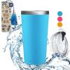 FDA-approved Double Wall Insulated Stainless Steel Travel Coffee Mug with BPA-free Lid