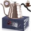 Stainless Steel Pour Over Coffee Kettle with Built-in Thermometer, with 10% off Amazon Coupon offer Free Shipping