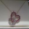 Genuine Diamond and Ruby Heart inside Heart Pendant