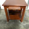 solid wood end table with magazine storage