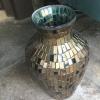 Glass multicolored vase with candle inside  offer Home and Furnitures