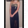 Navy blue and gold prom dress offer Clothes