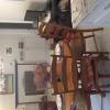 SOLID WOOD DINING SET, PEDESTAL TABLE, 4 CHAIRS, LEAF