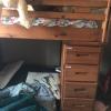 SOLID WOOD BUNK BED SET WITH DESK