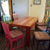 Pine dining table and chairs