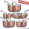 Tri-Ply Copper Stainless Steel Nonstick 8 Pieces Cookware Set, Just offer Home and Furnitures
