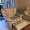 Real Leather Sofa and Recliner (bonus side tables)
