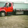 2002 Red Internatioal 4300 series C/W Jeer-dan 18 Ft Slidedeck