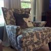 Living room gray/creme colored chair
