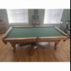 Pool table chairs rack cues balls