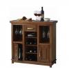 Wine Bar with Expandable Top & Bamboo Cutter Board - Walnut Finish  offer Home and Furnitures