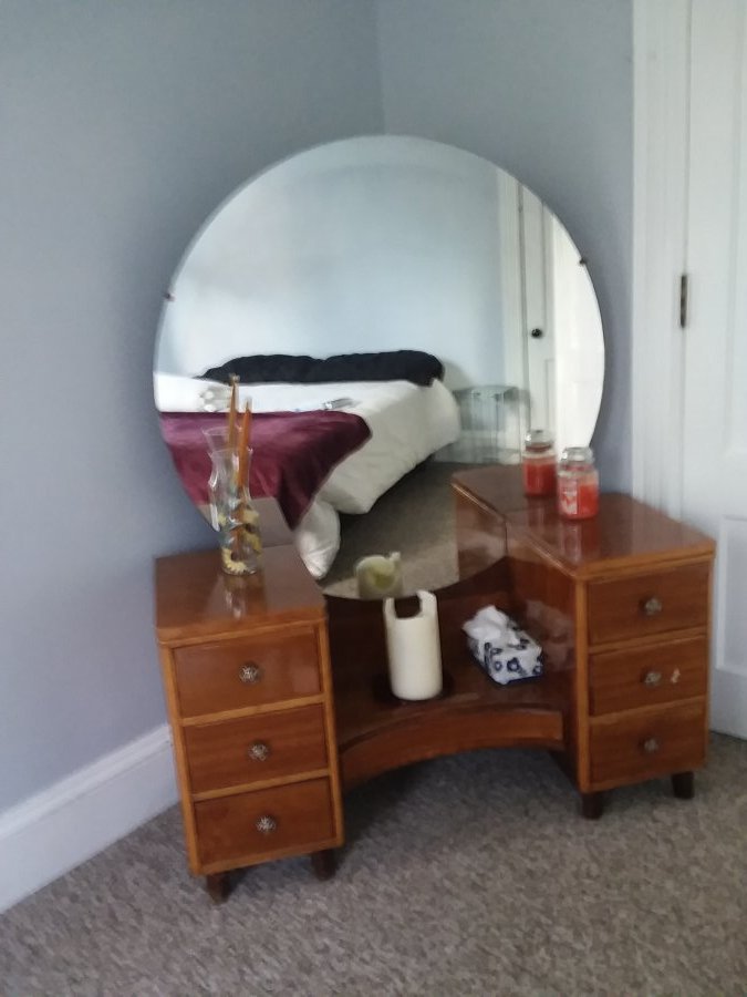 Antique Vanity With Round Mirror | Albany Classifieds 12095 | $1000