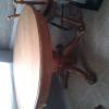 Solid oak pedestal dining table with 4 chairs 200.00