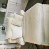 Beautiful white couch and settee for sale. Custom, removable slip covers that can be cleaned.