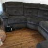 4 piece dark brown microfiber couch with 2 recliners ( one regular and one lounge) offer Home and Furnitures