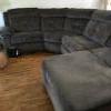 4 piece dark brown microfiber couch with 2 recliners ( one regular and one lounge)