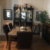 Slate dining room table with six chairs