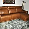 Genuine Leather 3 piece sectional with electronic recliner. offer Home and Furnitures