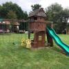 Wooden Swingset with Clubhouse