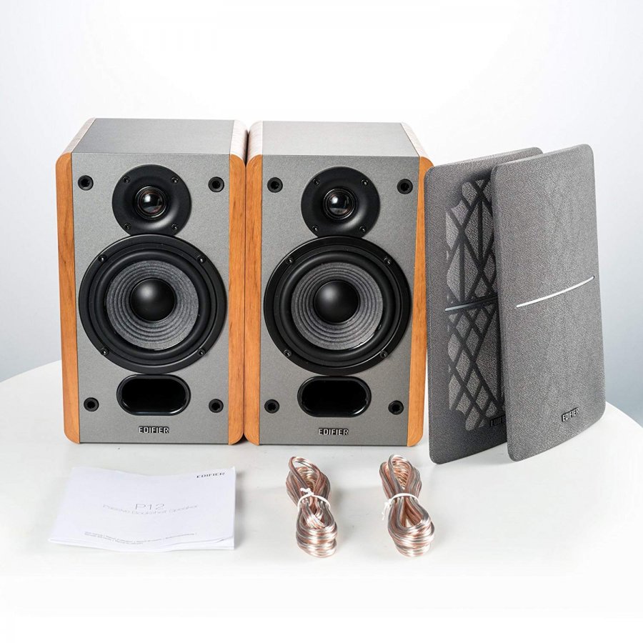 Edifier P12 Passive Bookshelf Speakers – 2-Way Speakers with Built-in ...