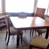 Antique Mahagony Dinning Room Table with Leaf, Crank, and 4 Chairs