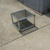 Two tier square table with 2 smoke glass tops