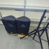 Behringer  B215D eurolive, 550watt powered PA speakers & stands, for the pair offer Musical Instrument