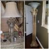 Bedroom floor and night stand lamp