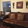 Living room couch, love seat, table and accessories 