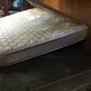 Antique white 3/4 brass bed with mattress and box springs