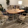Used Dining RoomTable and Three Matching Chairs on Wheels