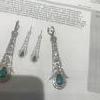Spectacular Emerald and diamond earrings, matching ring, spectacular diamond ring