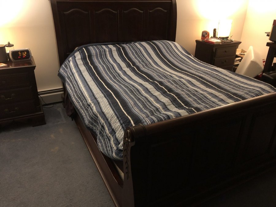 Queen sleigh bed frame good condition | Lowell Classifieds 01824 | $25