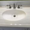 Cultured white marble bathroom countertop