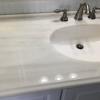 Cultured white marble bathroom countertop