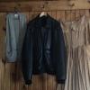 Heavy leather black bomber jacket 