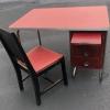Vintage red Formica top desk with free chair