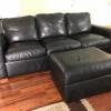 Leather Sofa and Ottoman 