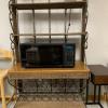 Wicker Rack with microwave 