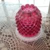 3 piece set Fenton HOBNAIL cranberry