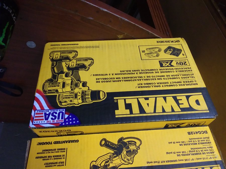 Brand new Dewalt power tools still in the box with the receipt