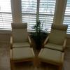 2 Bentwood (Leather) Armchairs + Ottomans