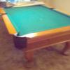 8 foot pool table with leather cover, balls and sticks offer Sporting Goods
