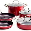 BLUE DIAMOND RED 10 PIECE COOKWARE SET