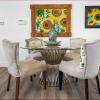 Glass Top Round Dining Table with 4 Chairs